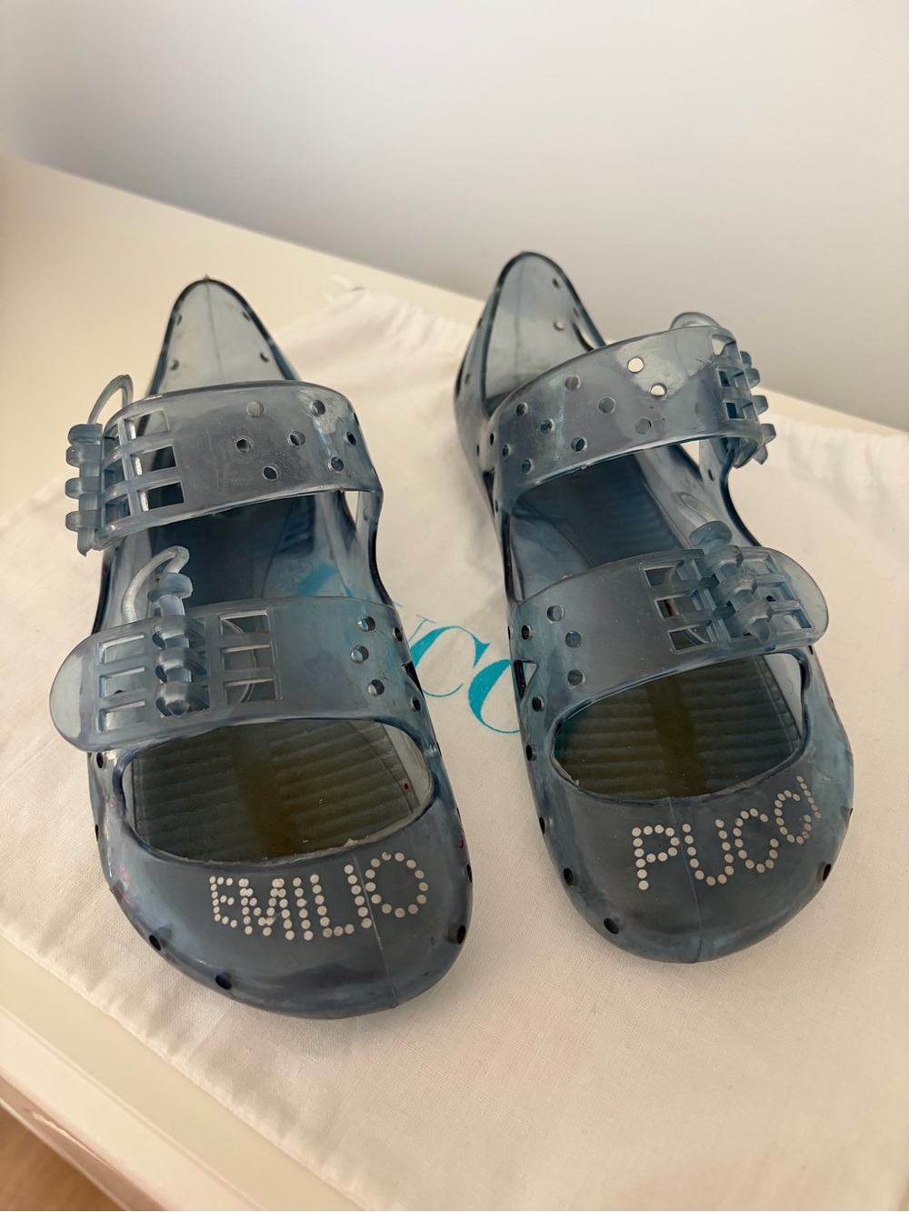 Emilio Pucci Translucent Blue Jelly Sandals